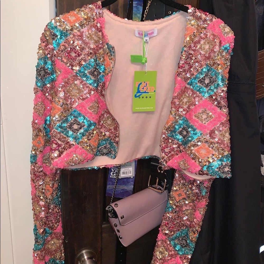 Elsie and Fred “To the best” sequined jacket